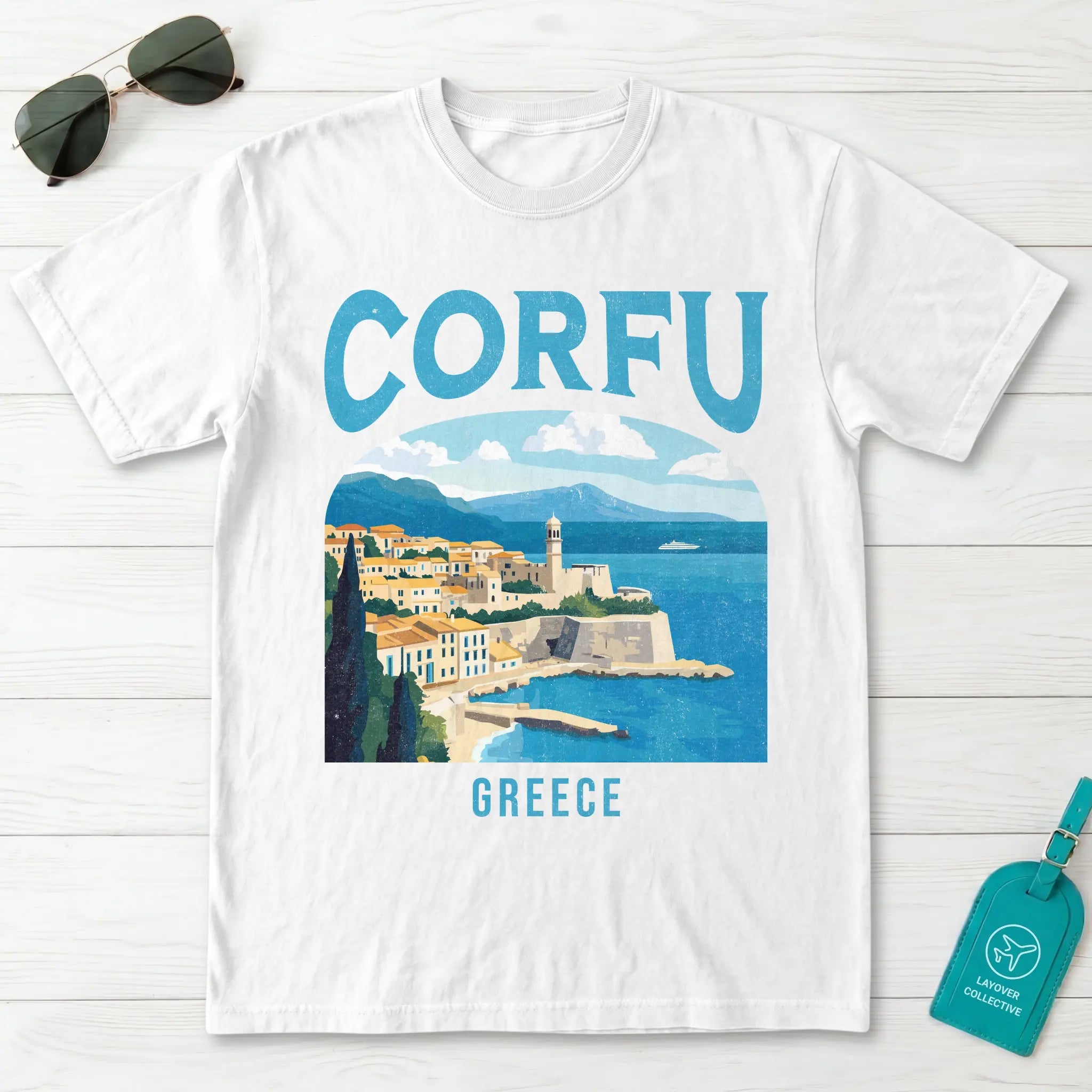 Corfu Greece Vintage Travel Poster T-Shirt