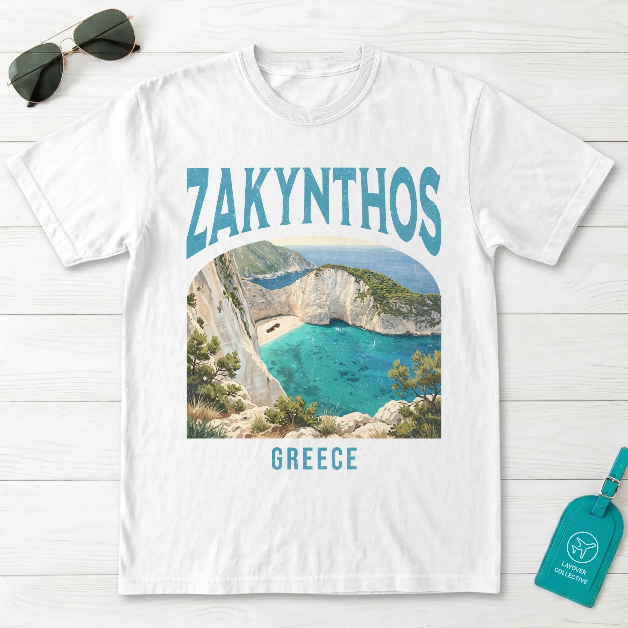 Zakynthos Greece Vintage Travel Poster T-Shirt