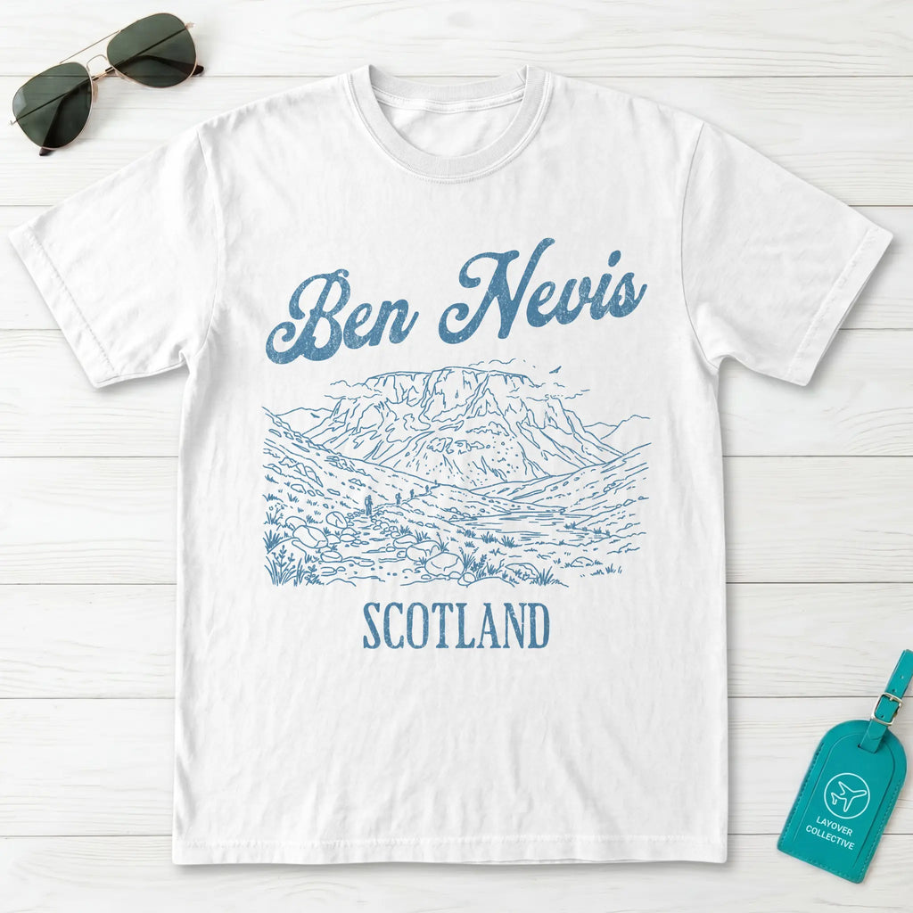 Ben Nevis Scotland Line Art T-Shirt