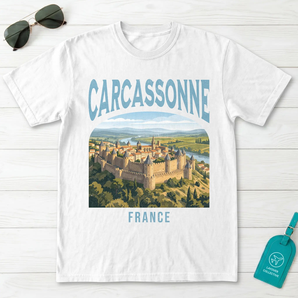 Carcassonne France Vintage Travel Poster T-Shirt