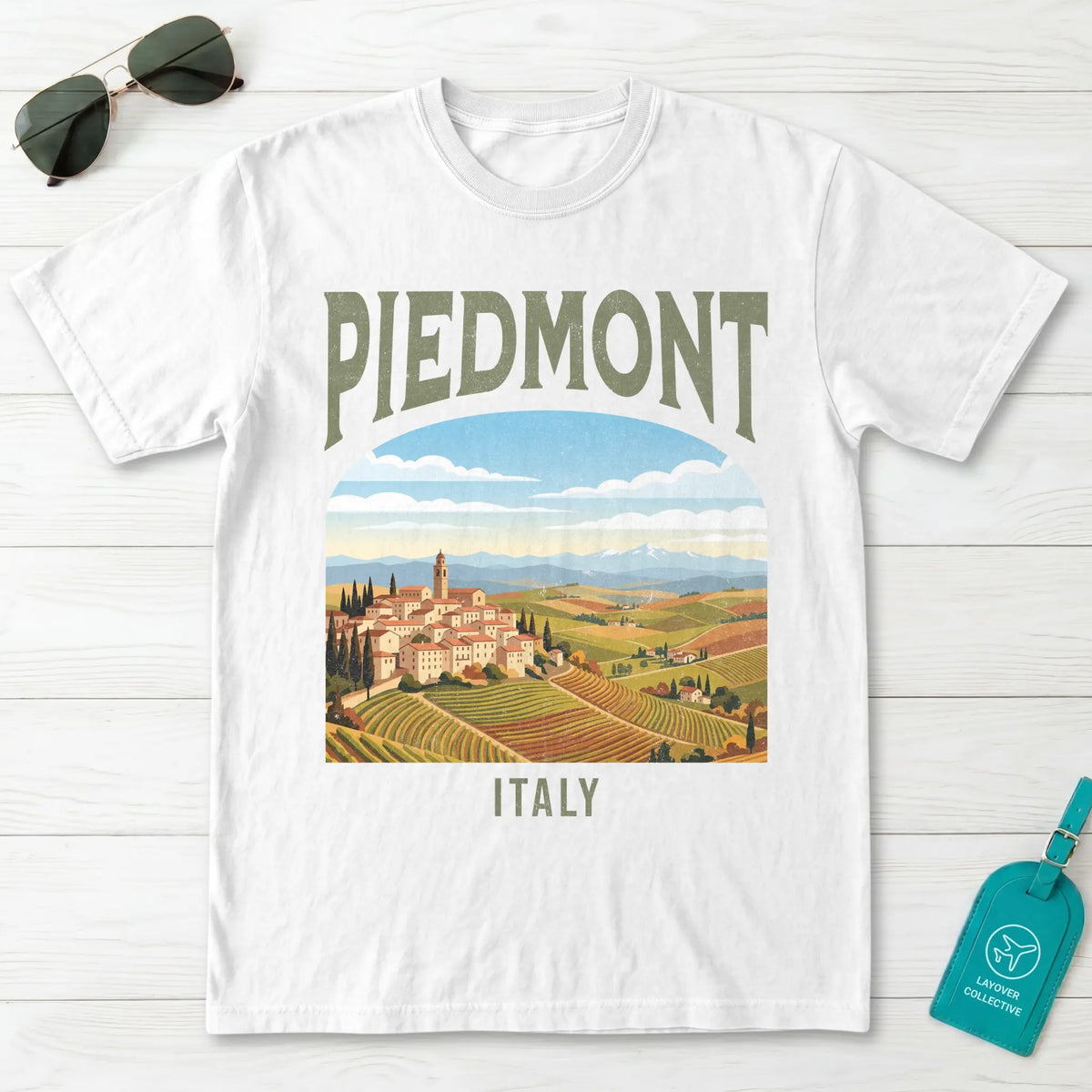 Piedmont Italy Vintage Travel Poster T-Shirt