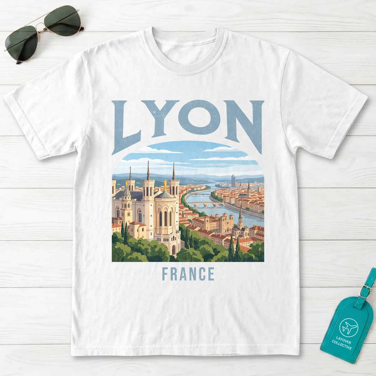 Lyon France Vintage Travel Poster T-Shirt