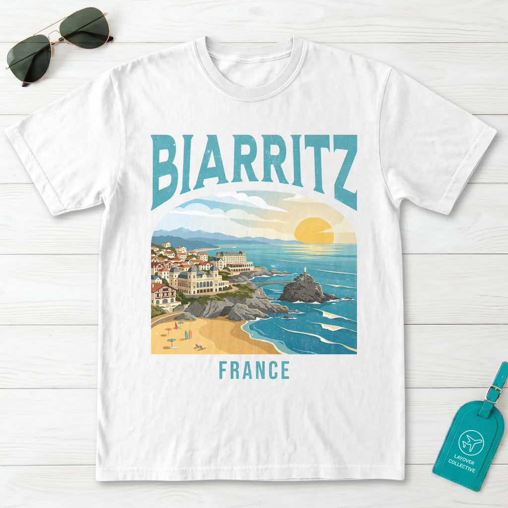 Biarritz France Vintage Travel Poster T-Shirt