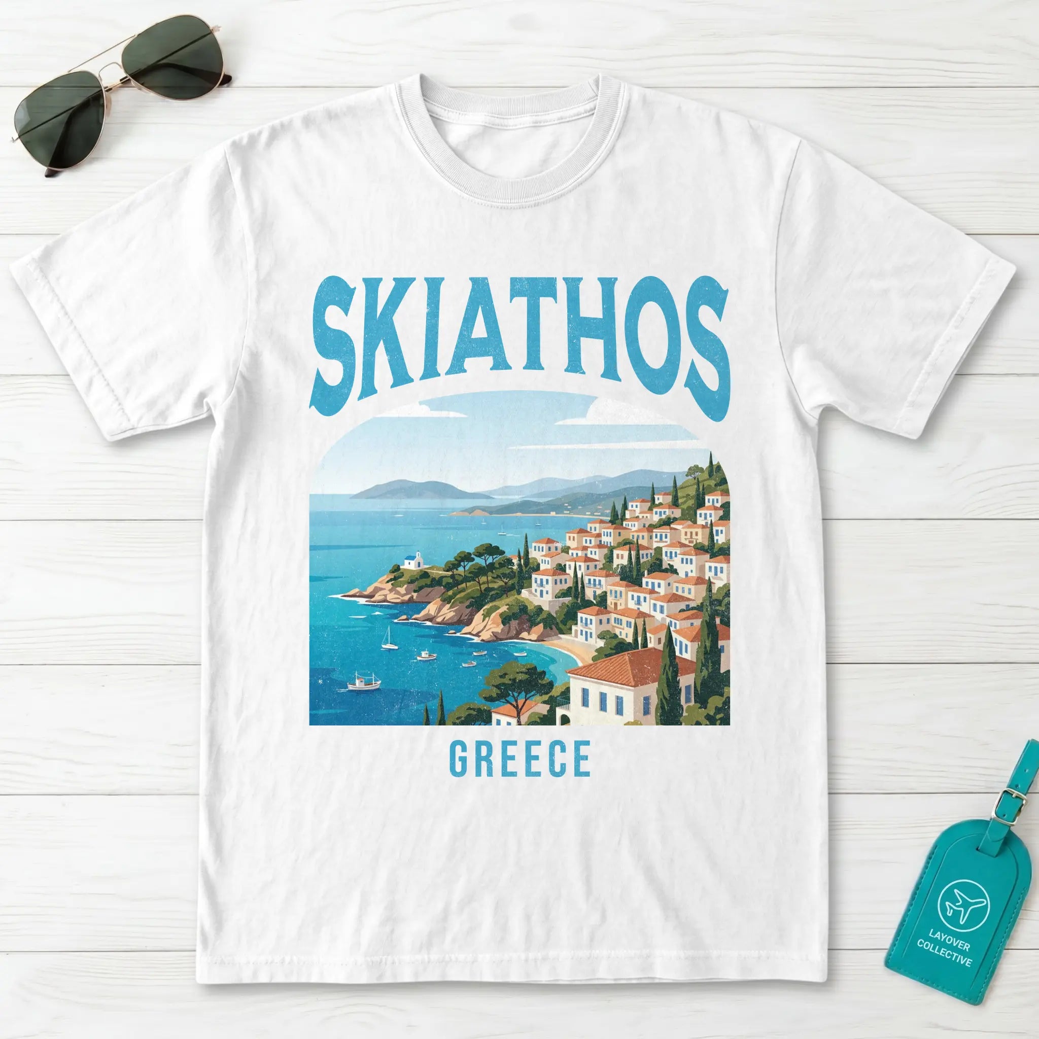 Skiathos Greece Vintage Travel Poster T-Shirt
