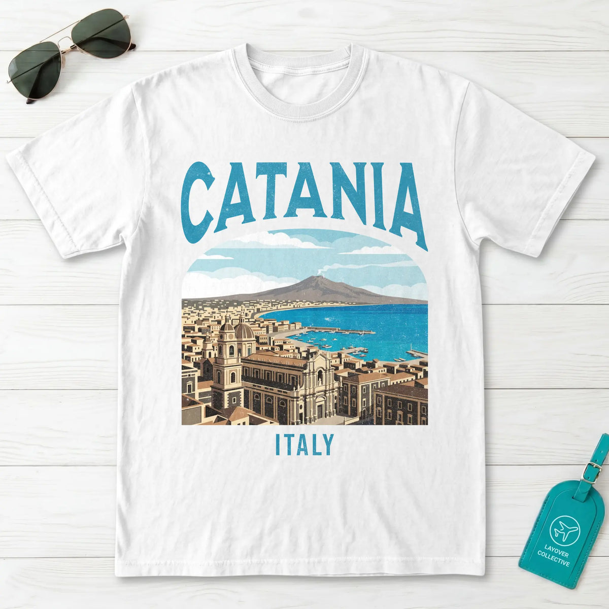Catania Italy Vintage Travel Poster T-Shirt