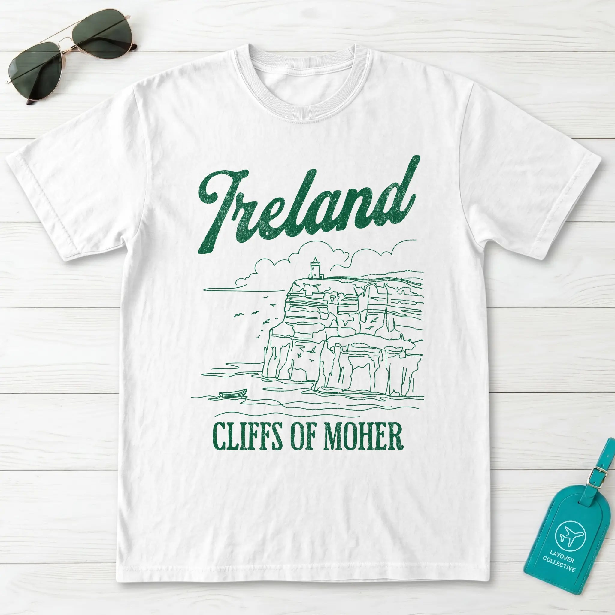 Ireland Cliffs of Moher Line Art T-Shirt
