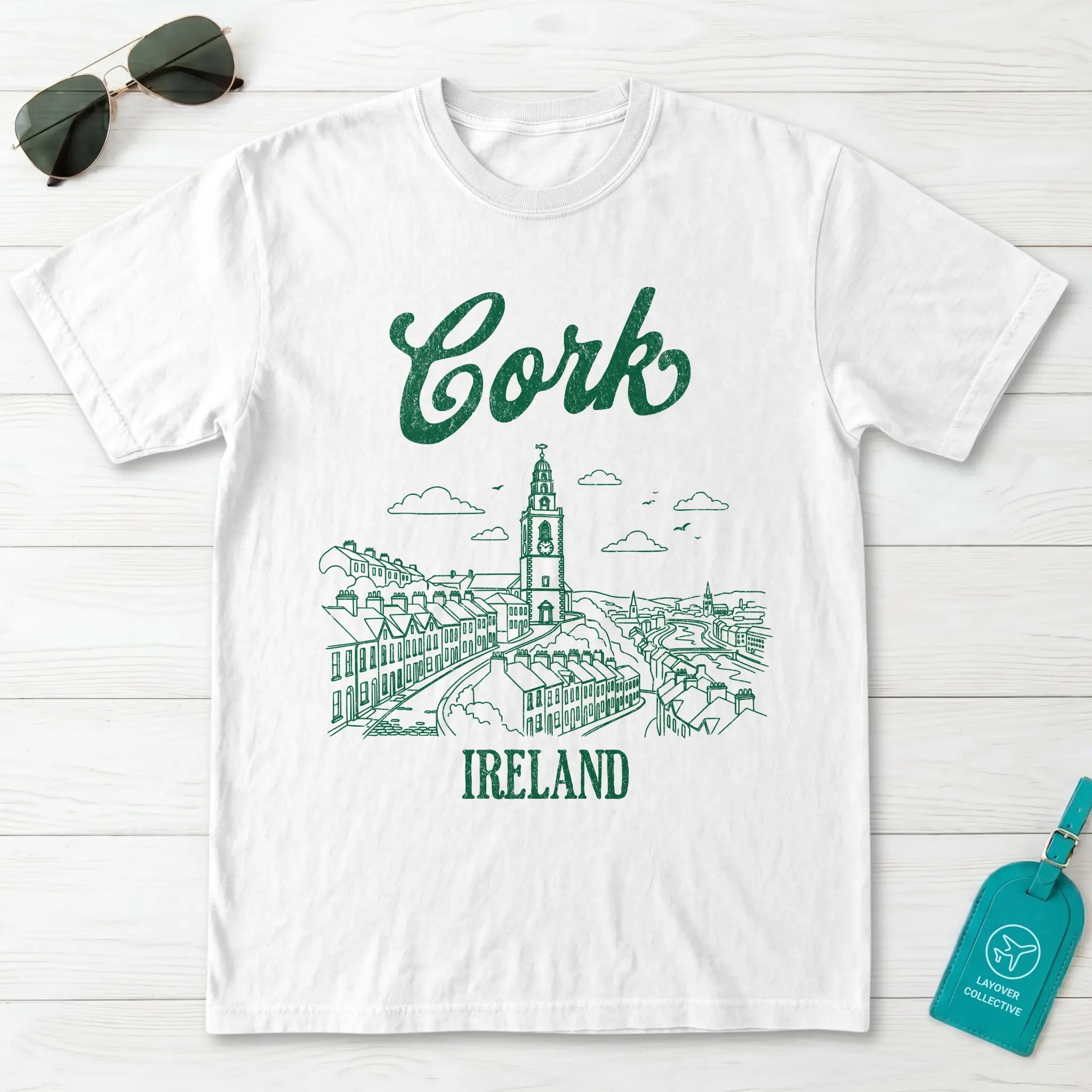 Cork Ireland Line Art T-Shirt