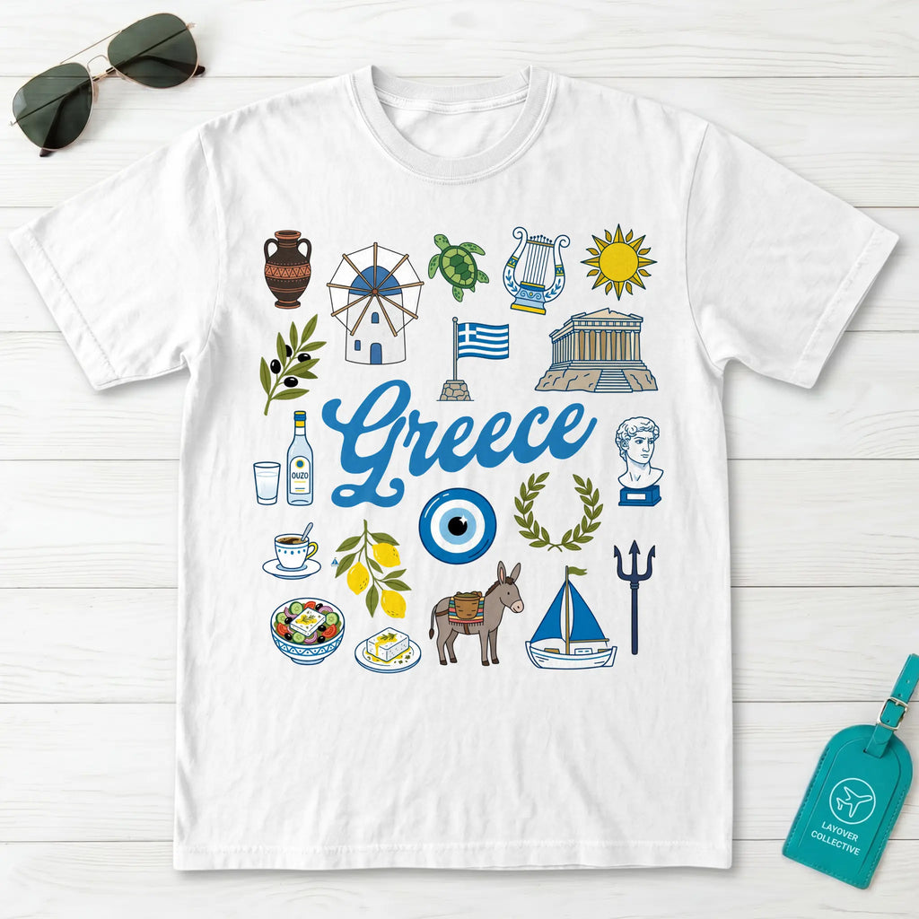 Greece Icons Graphic T-Shirt