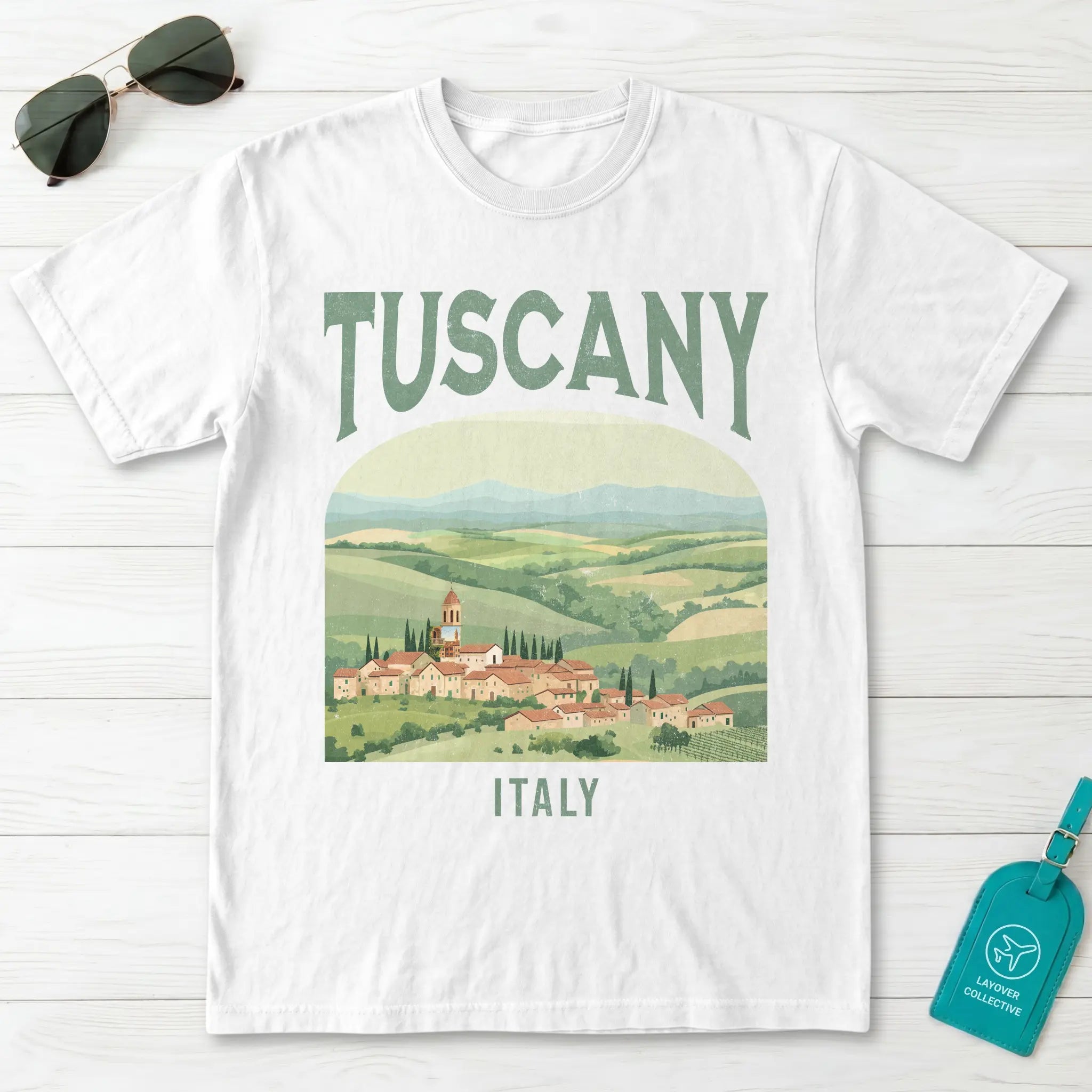 Tuscany Italy Vintage Travel Poster T-Shirt