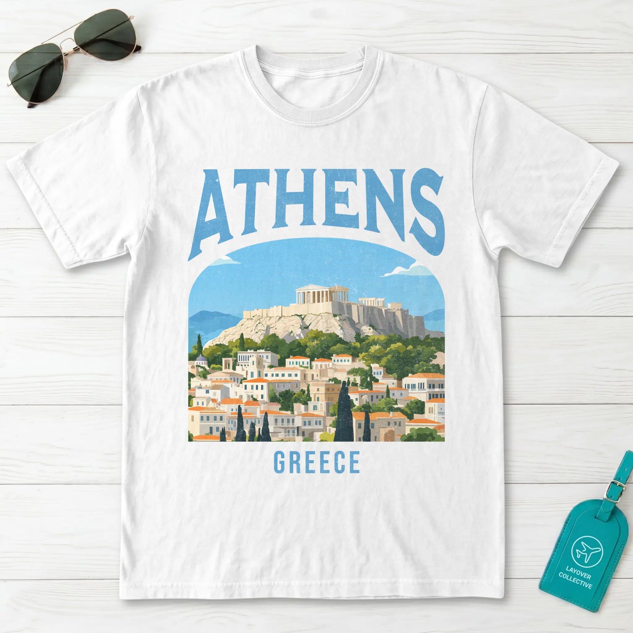 Athens Greece Vintage Travel Poster T-Shirt