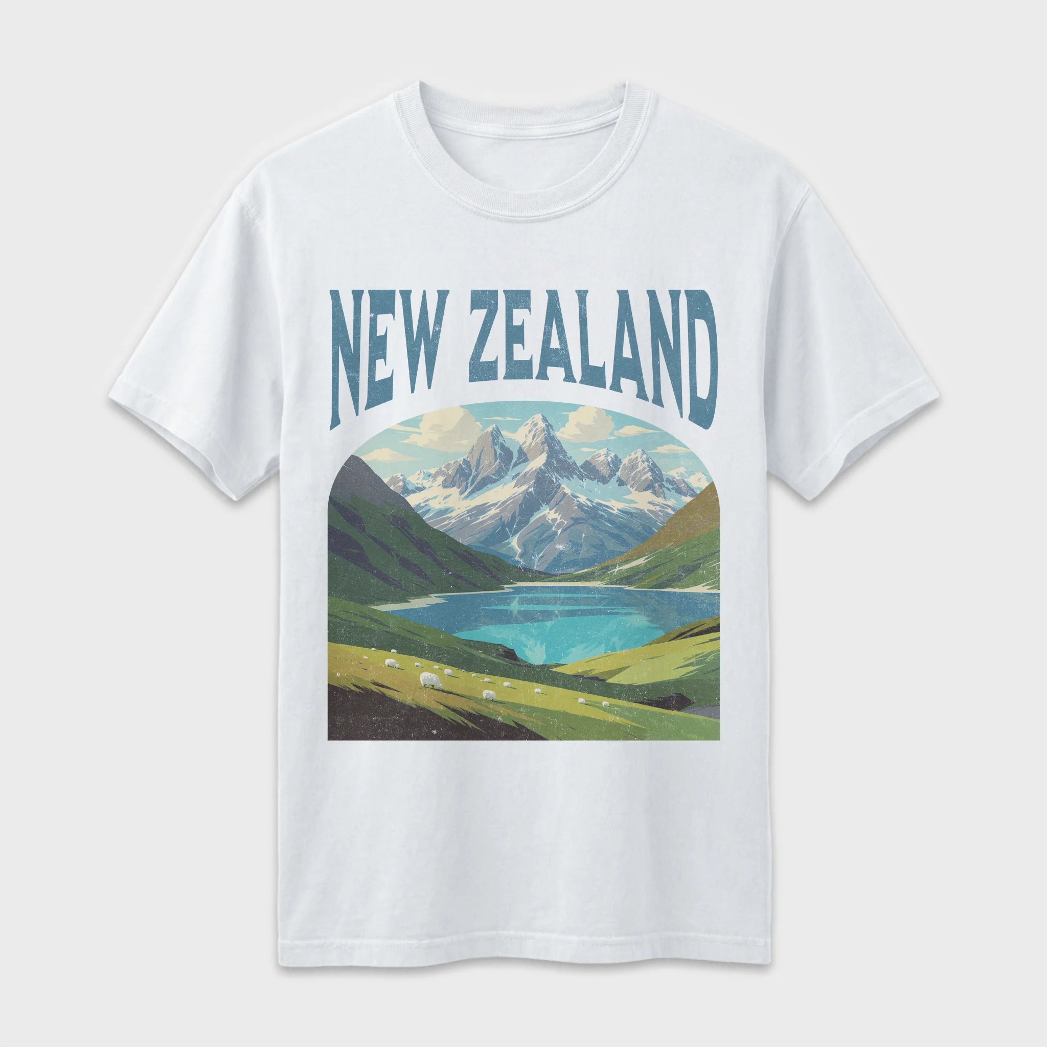 New Zealand Vintage Travel Poster T-Shirt
