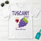 Tuscany Italy Terra del Vino Wine and Grapes Graphic T-Shirt