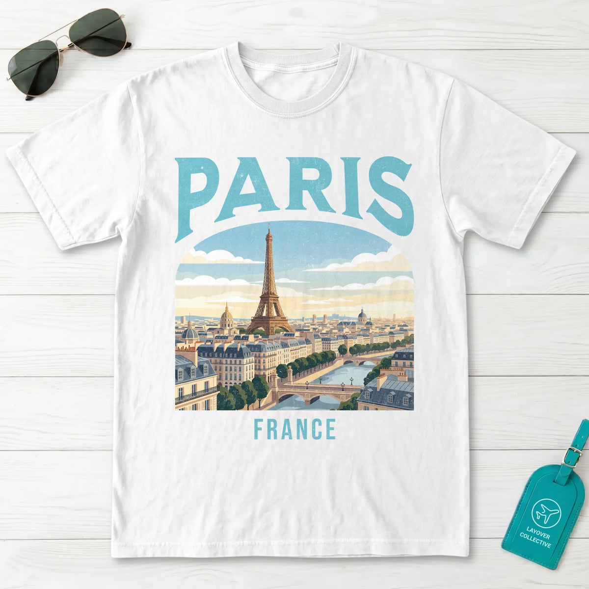Paris France Vintage Travel Poster T-Shirt
