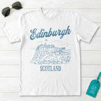 Edinburgh Castle Scotland Line Art T-Shirt