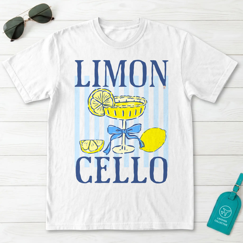 Limoncello Italian Cocktail Lemon Bow Graphic T-Shirt