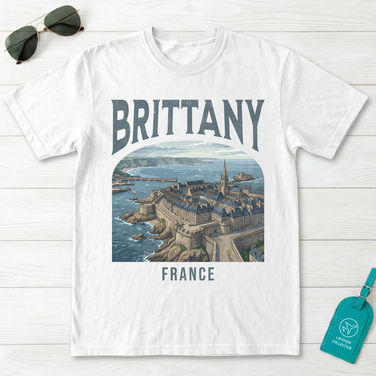 Brittany France Vintage Travel Poster T-Shirt