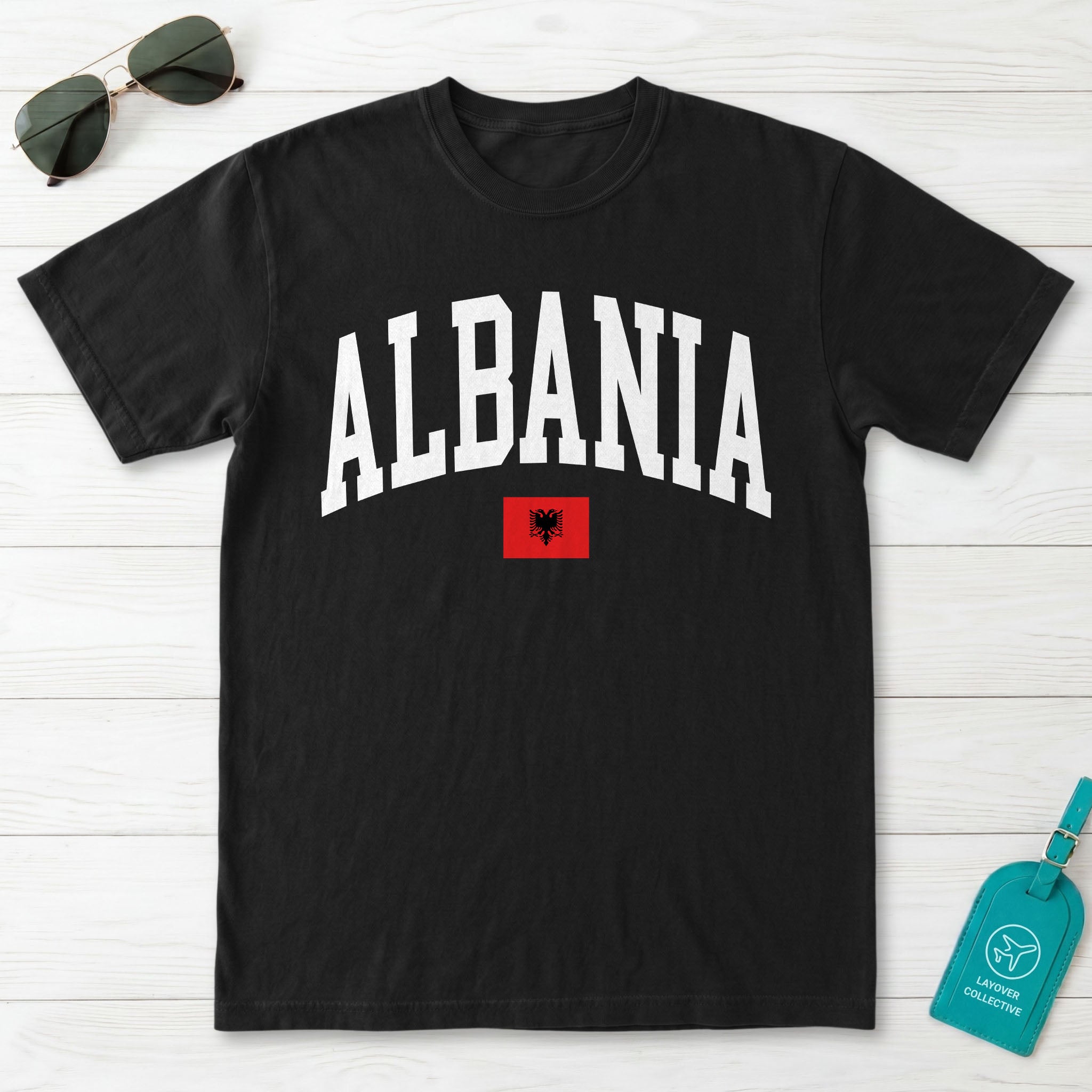 Albania Collegiate Flag T-Shirt