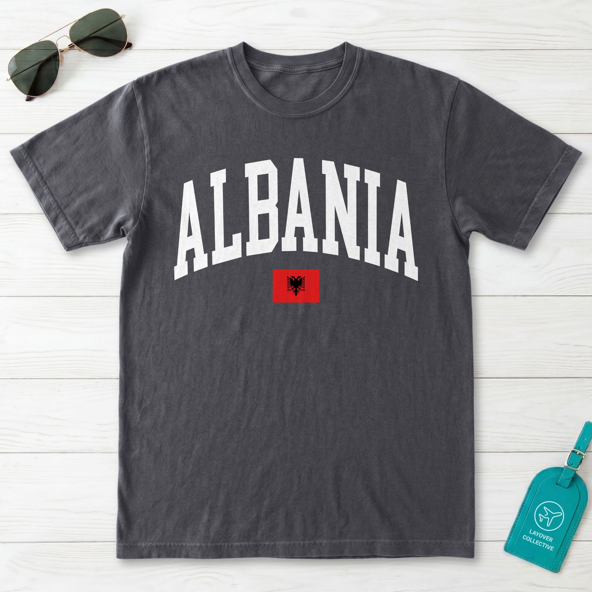 Albania Collegiate Flag T-Shirt