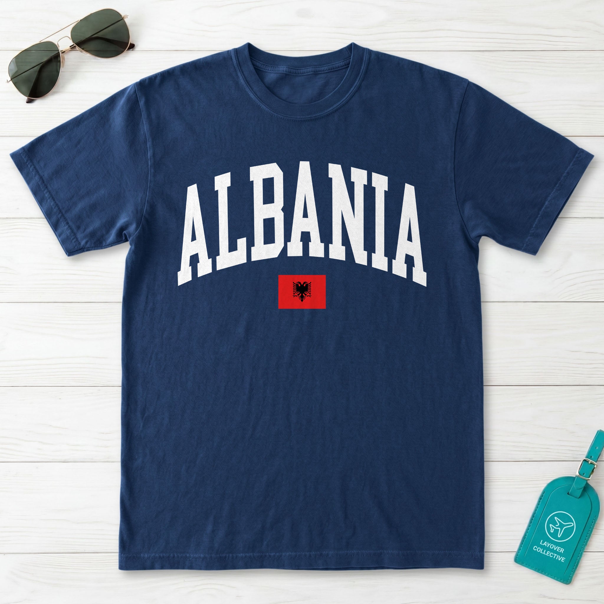 Albania Collegiate Flag T-Shirt