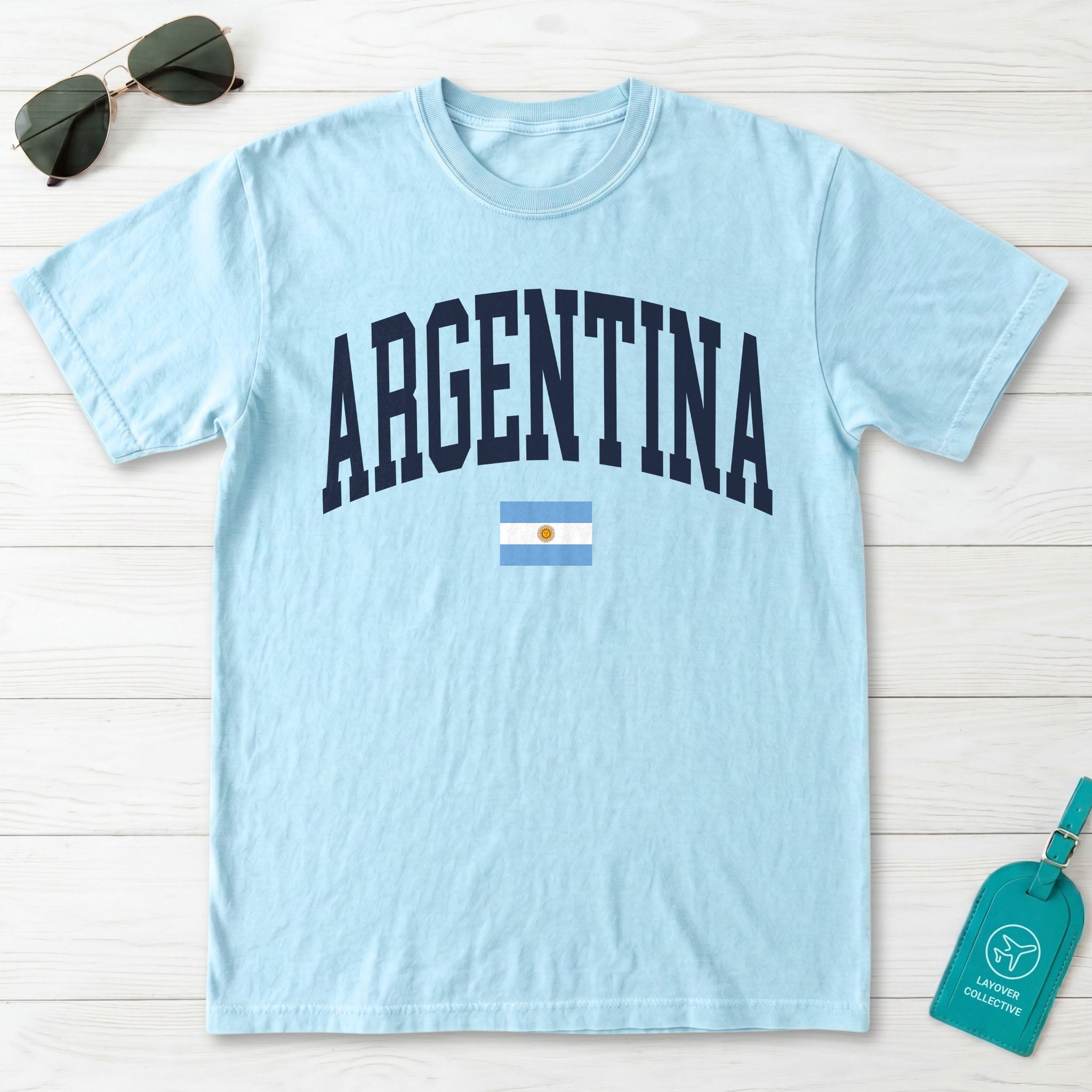 Argentina Collegiate Flag T-Shirt