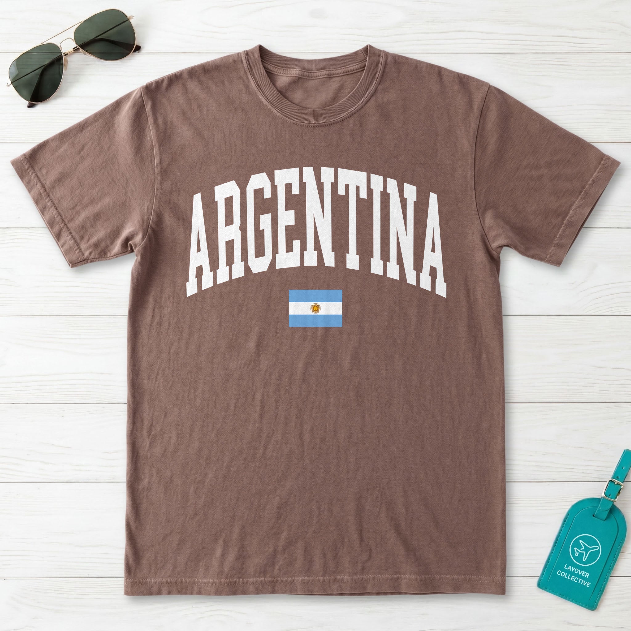 Argentina Collegiate Flag T-Shirt