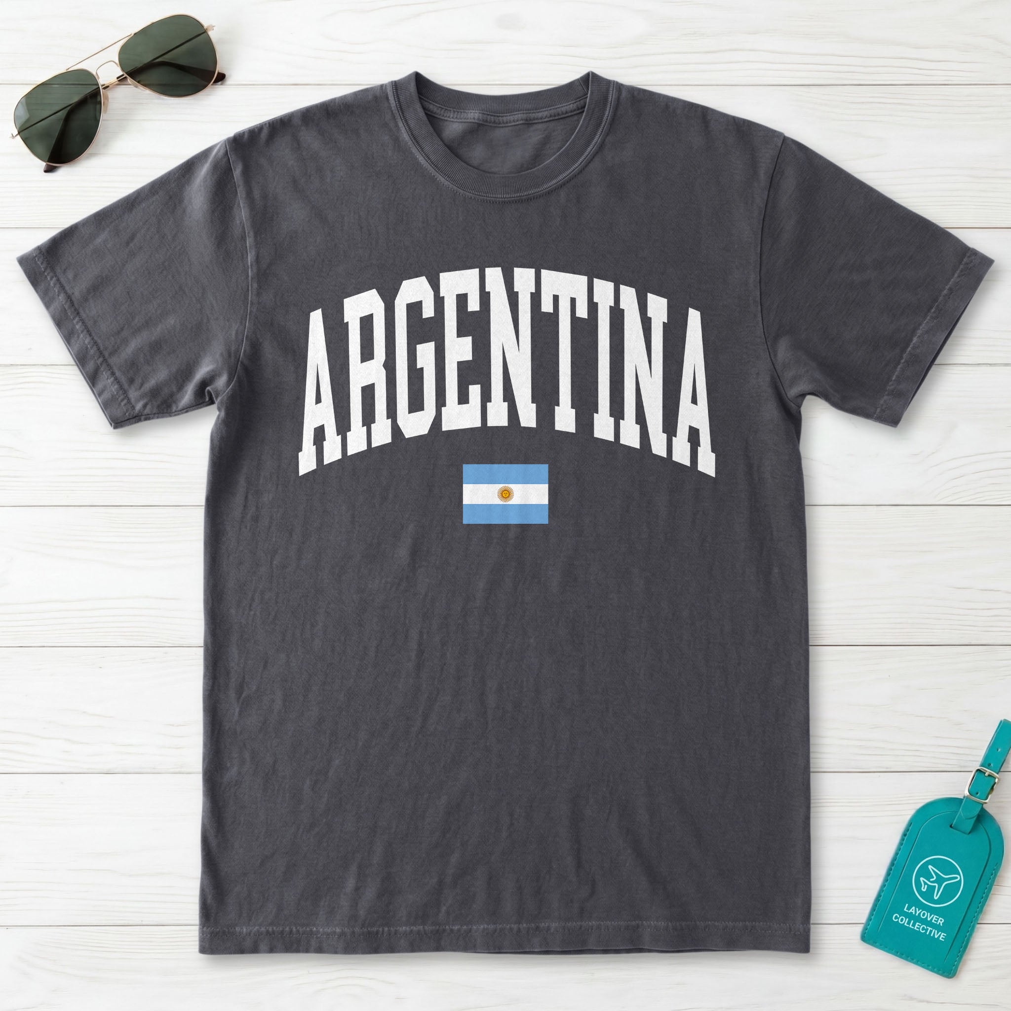 Argentina Collegiate Flag T-Shirt