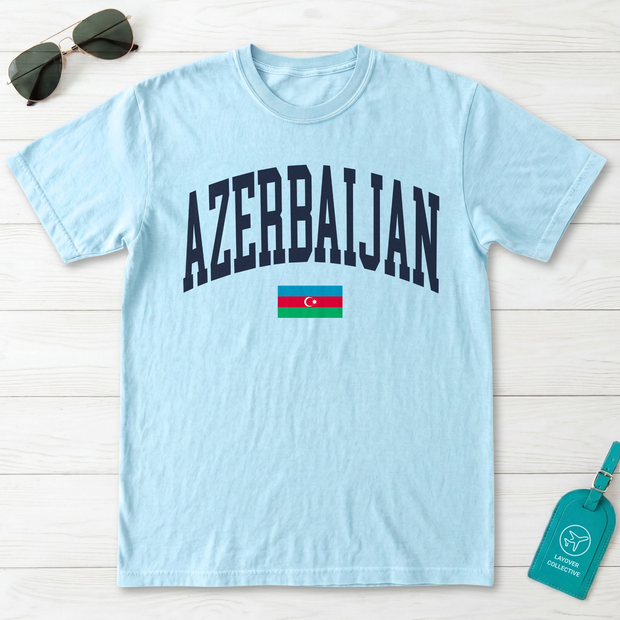 Azerbaijan Collegiate Flag T-Shirt