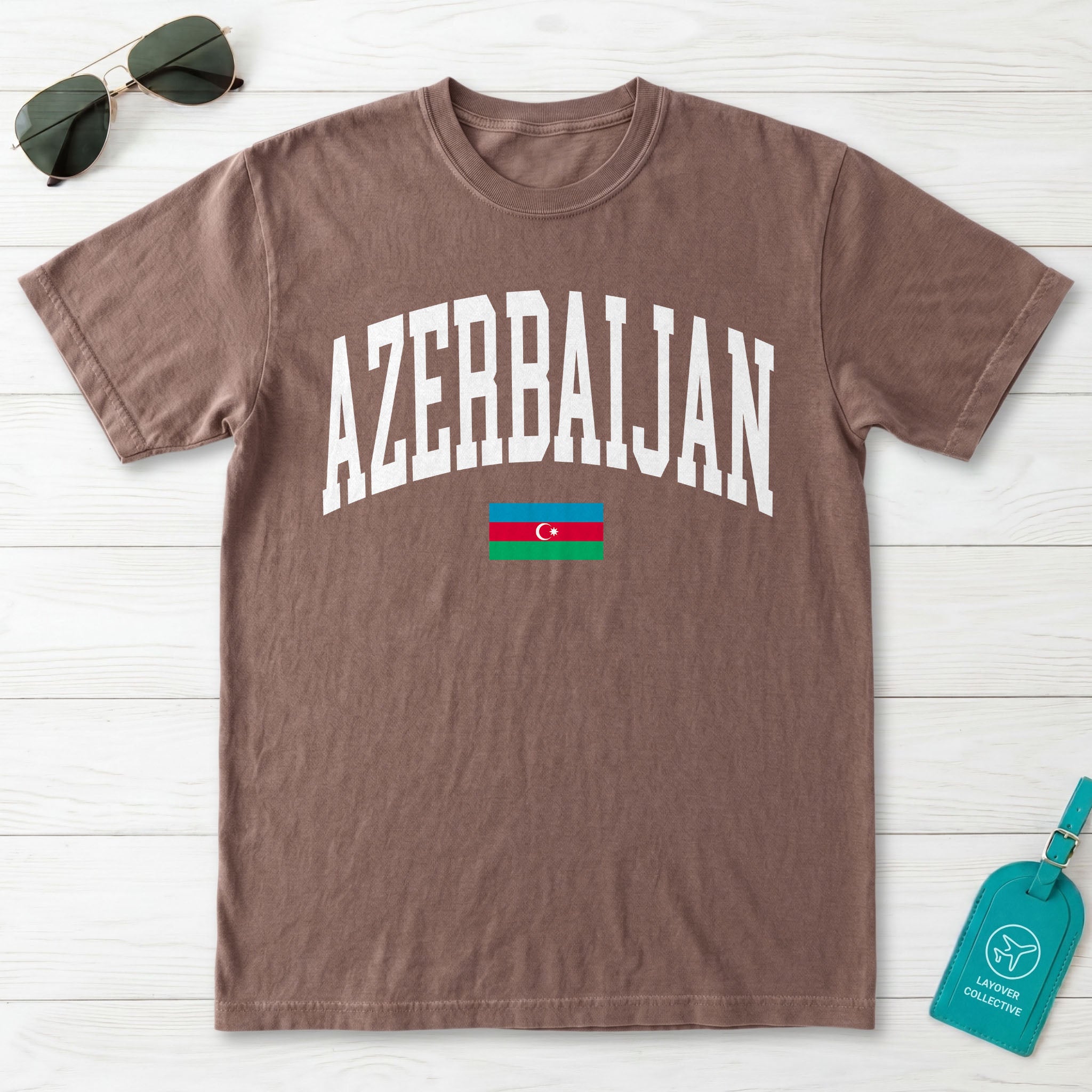 Azerbaijan Collegiate Flag T-Shirt