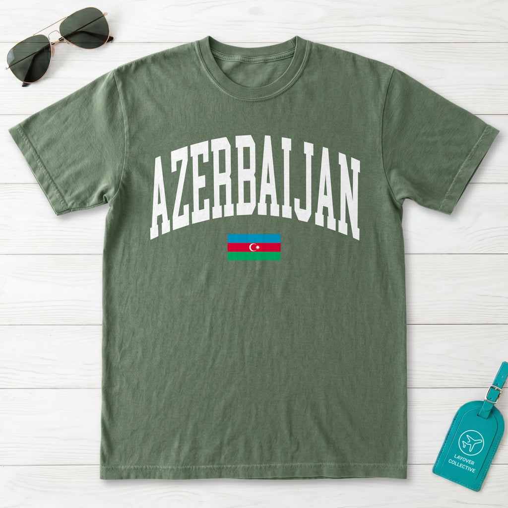 Azerbaijan Collegiate Flag T-Shirt