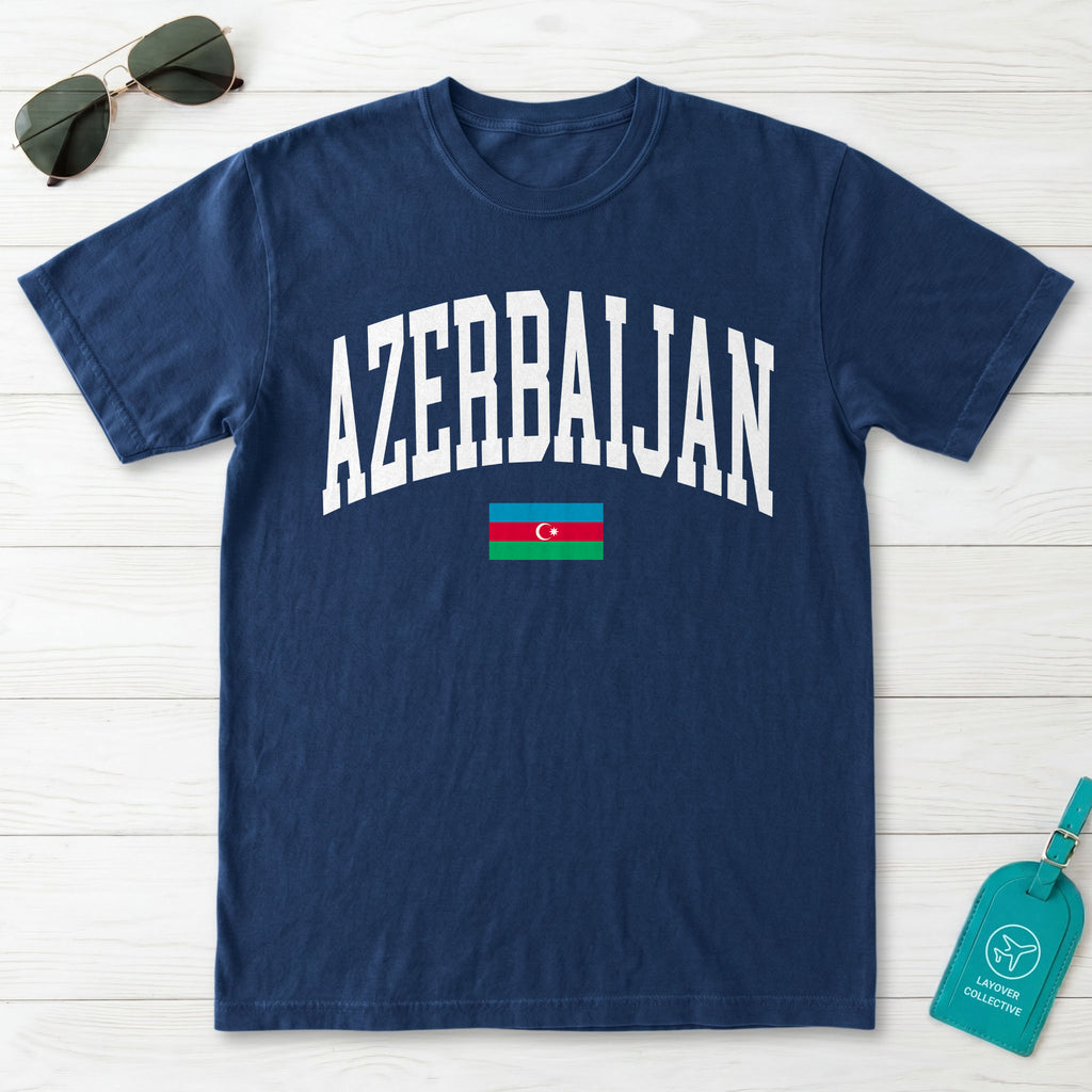 Azerbaijan Collegiate Flag T-Shirt