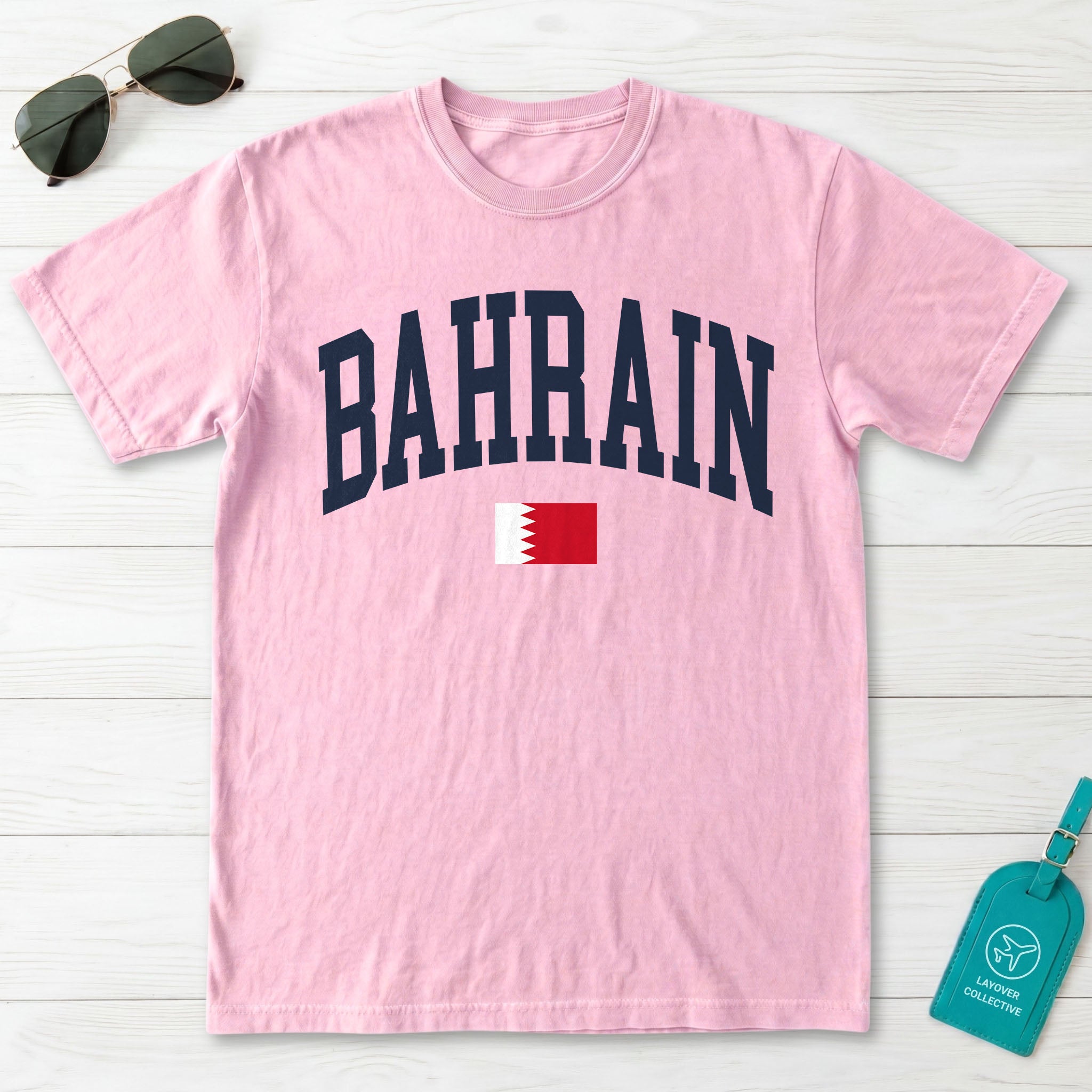 Bahrain Collegiate Flag T-Shirt