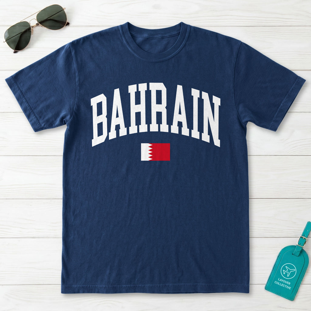 Bahrain Collegiate Flag T-Shirt