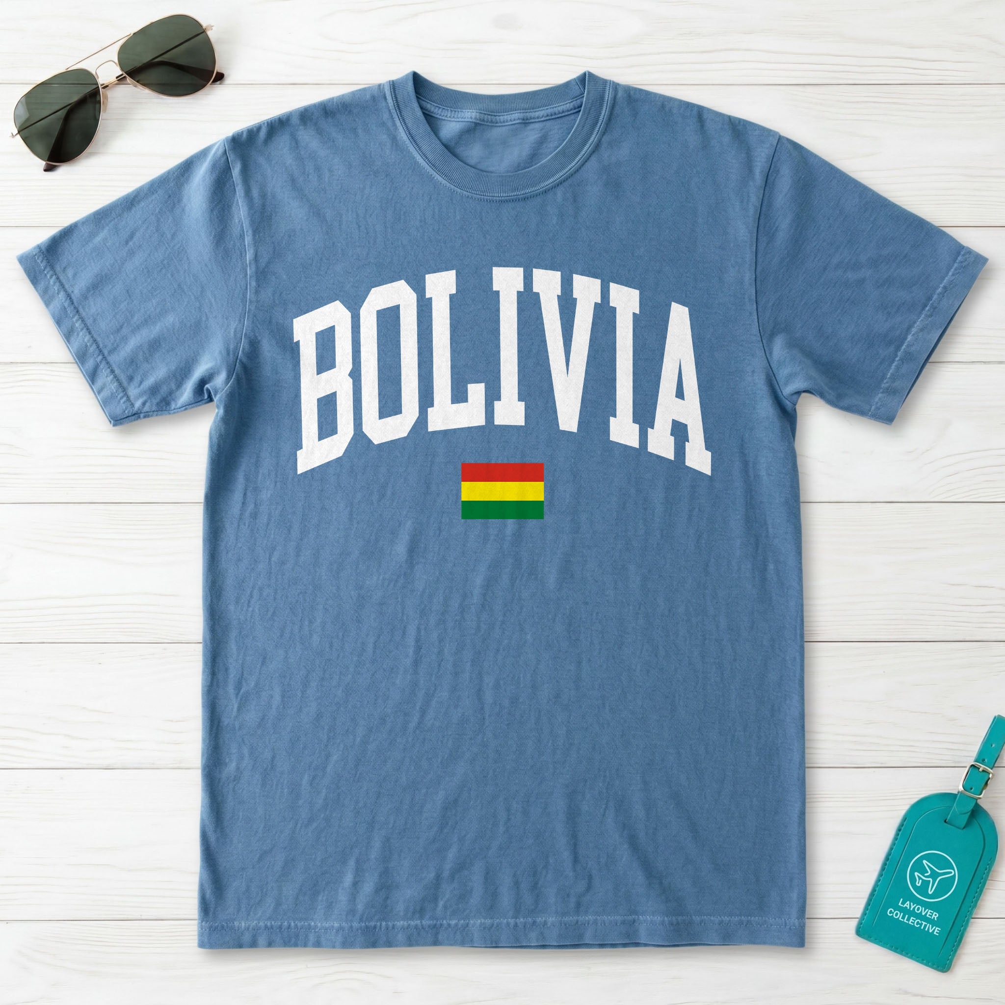 Bolivia Collegiate Flag T-Shirt