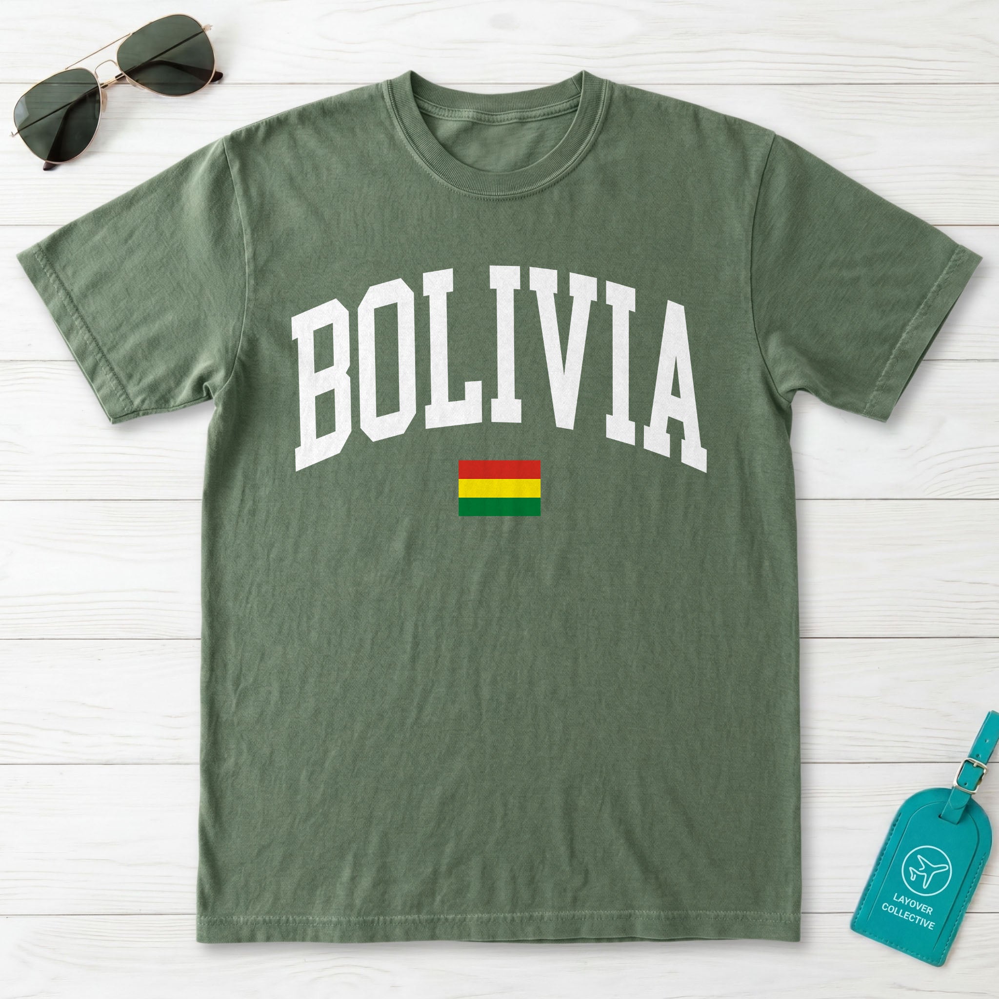 Bolivia Collegiate Flag T-Shirt