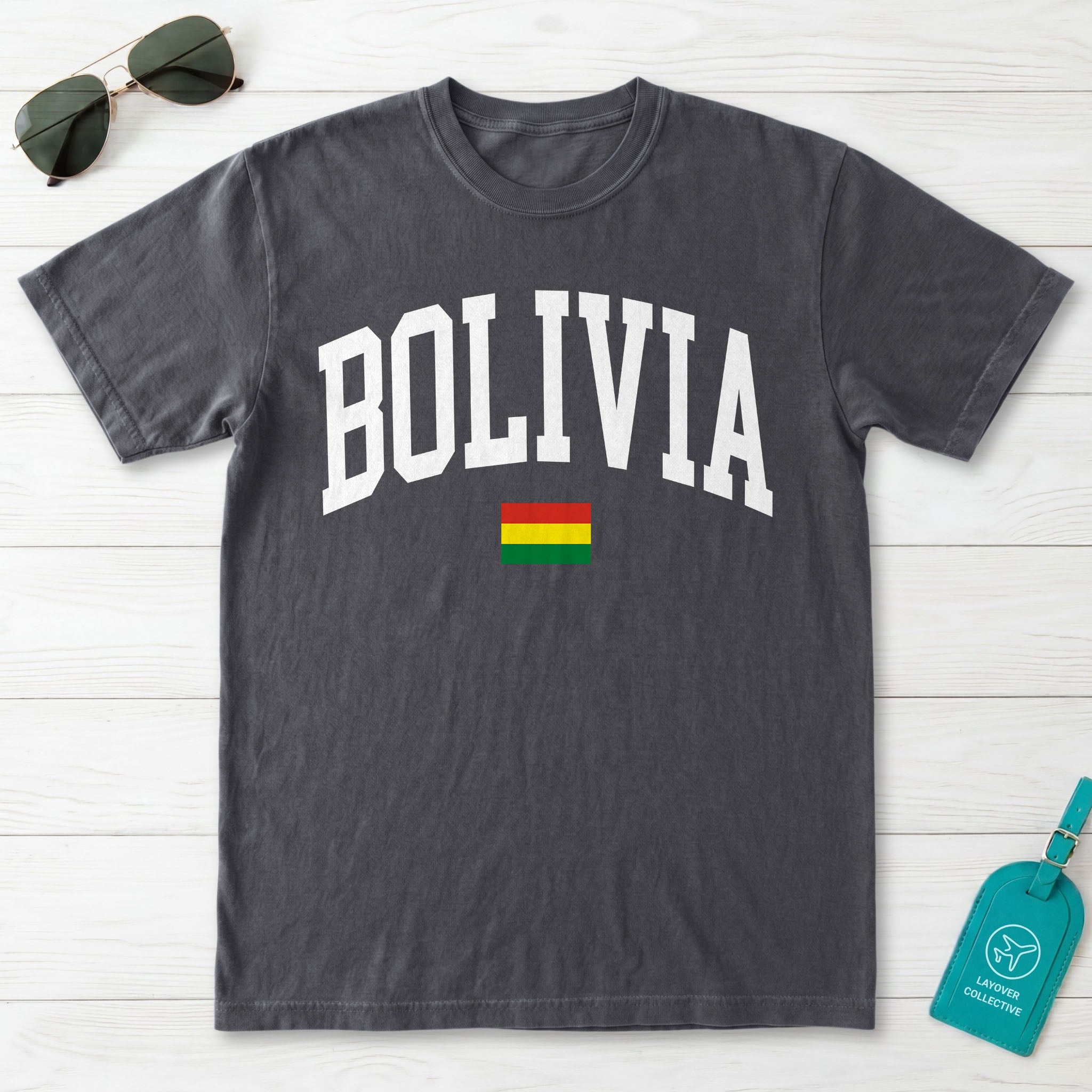 Bolivia Collegiate Flag T-Shirt