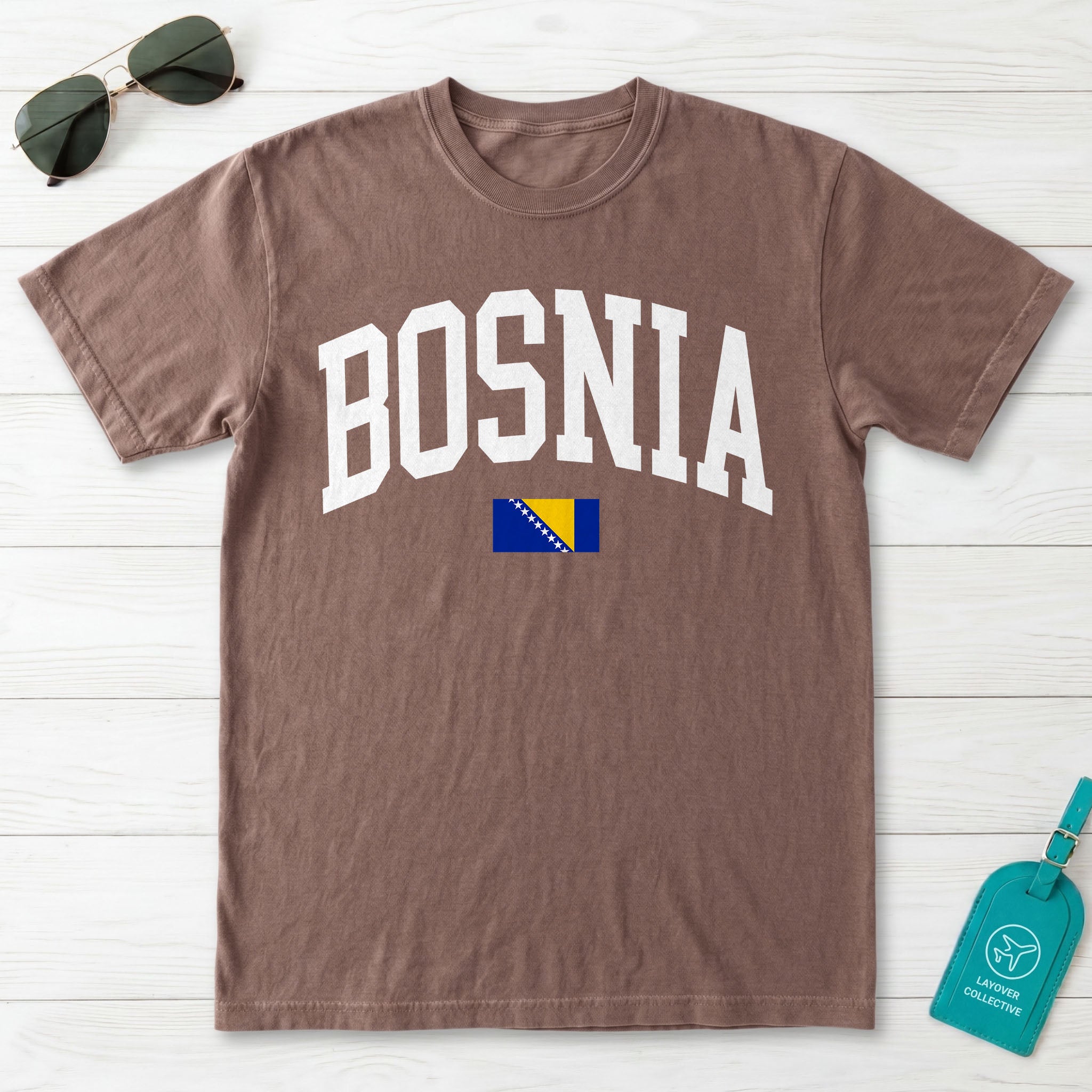 Bosnia Collegiate Flag T-Shirt