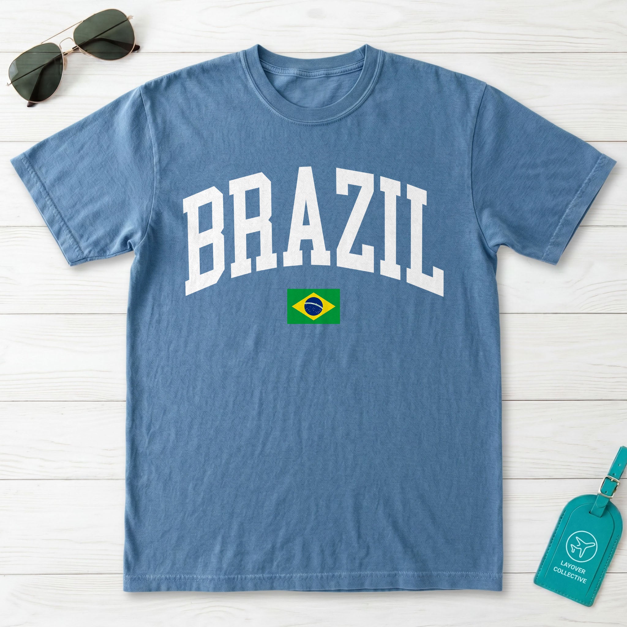 Brazil Collegiate Flag T-Shirt