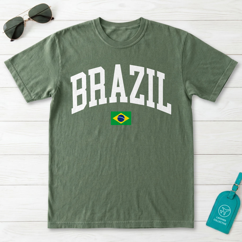 Brazil Collegiate Flag T-Shirt
