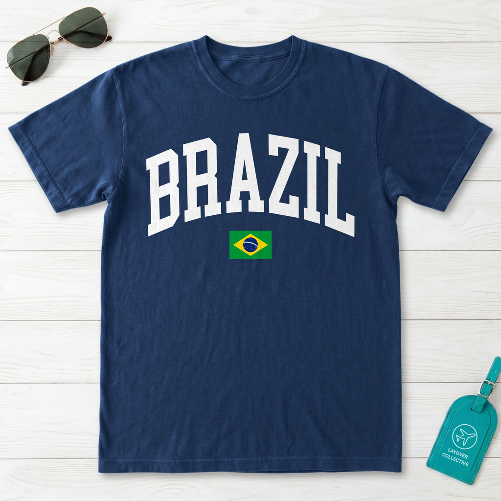 Brazil Collegiate Flag T-Shirt