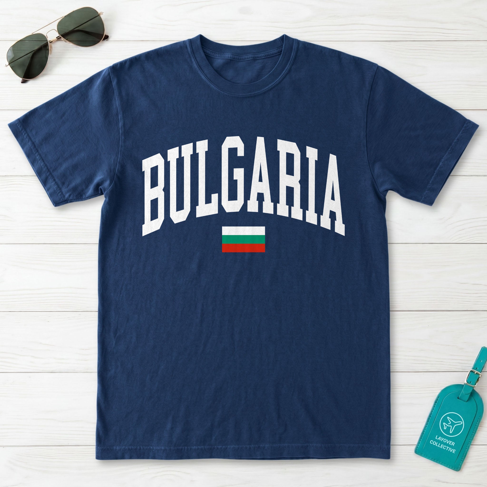 Bulgaria Collegiate Flag T-Shirt