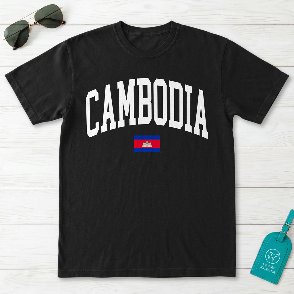 Cambodia Collegiate Flag T-Shirt