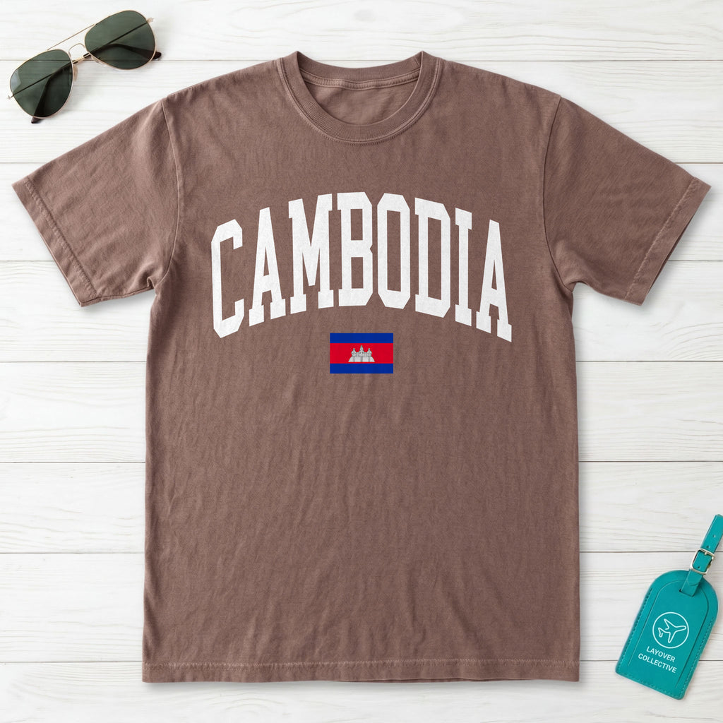 Cambodia Collegiate Flag T-Shirt