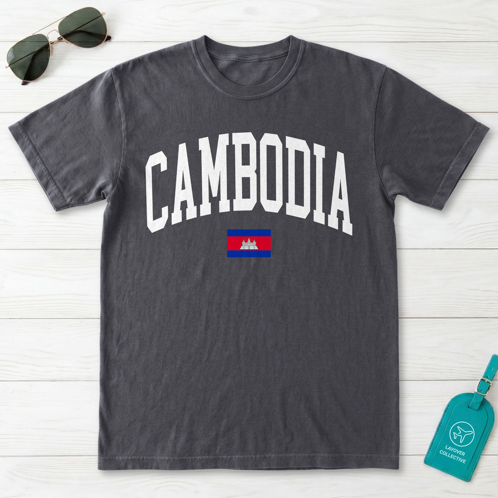 Cambodia Collegiate Flag T-Shirt