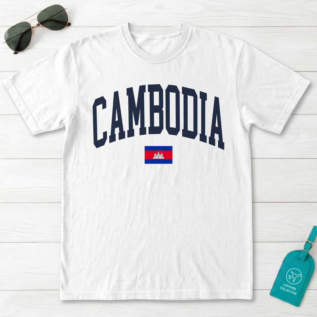 Cambodia Collegiate Flag T-Shirt
