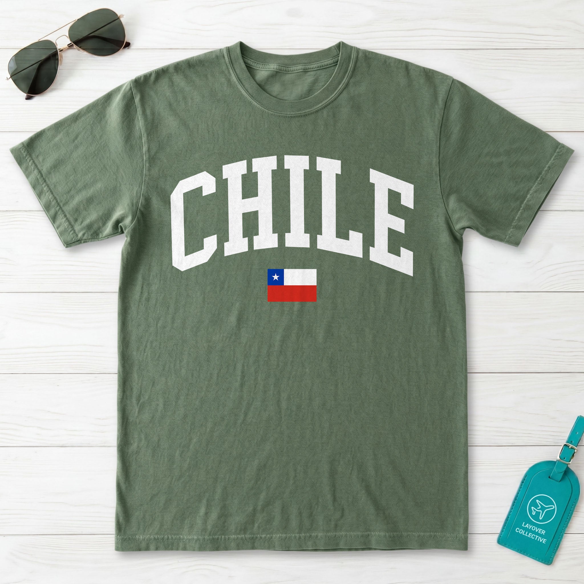 Chile Collegiate Flag T-Shirt