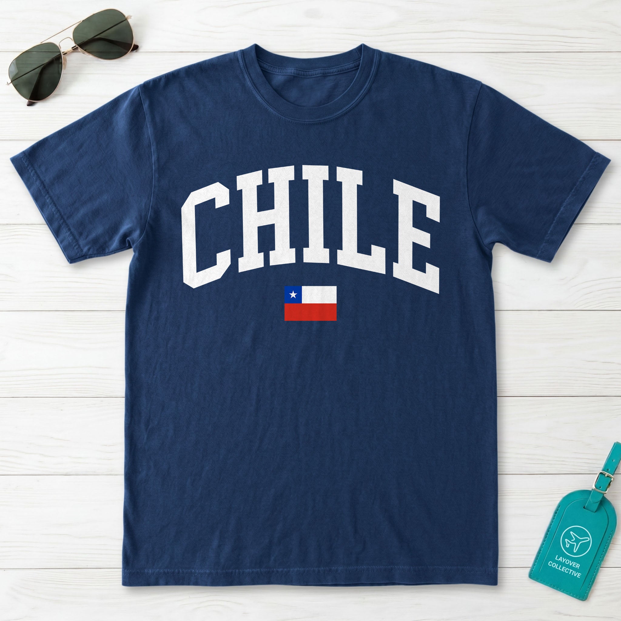 Chile Collegiate Flag T-Shirt