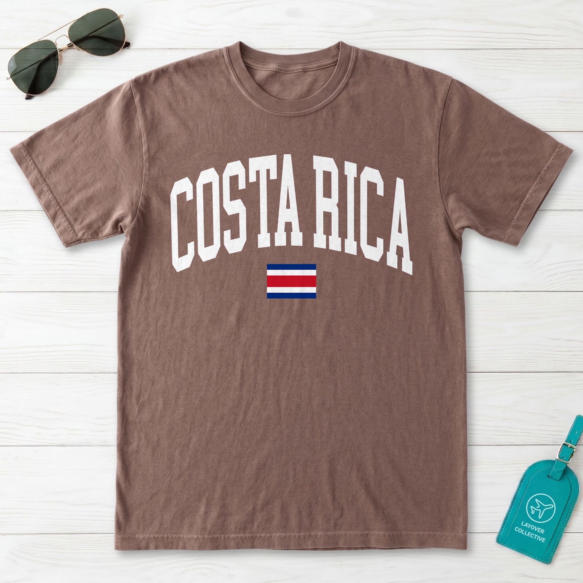 Costa Rica Collegiate Flag T-Shirt