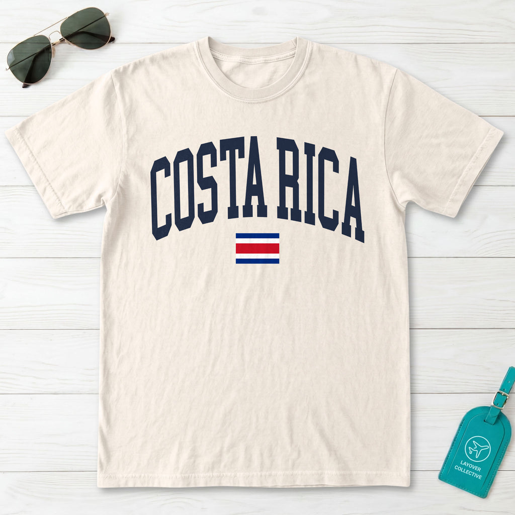 Costa Rica Collegiate Flag T-Shirt
