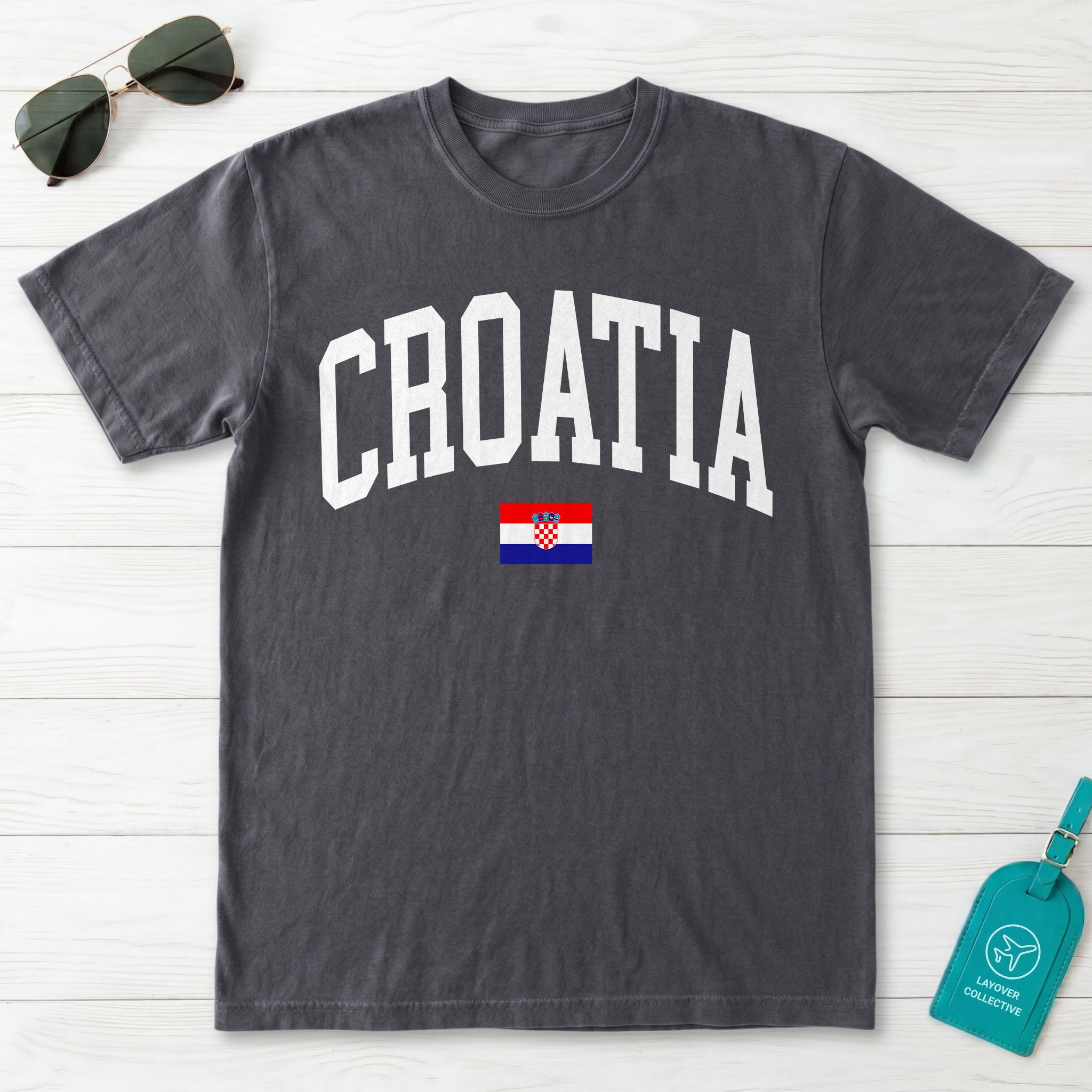 Croatia Collegiate Flag T-Shirt