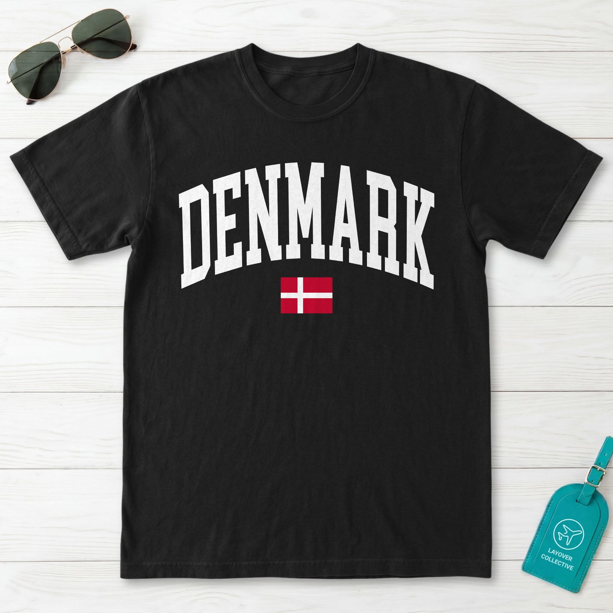 Denmark Collegiate Flag T-Shirt